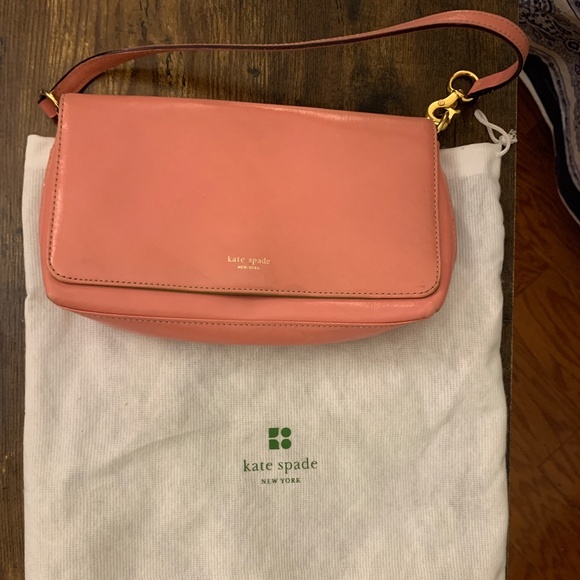 Vintage Kate Spade Purse / Clutch - Pink / Green Interior - Picture 1 of 16